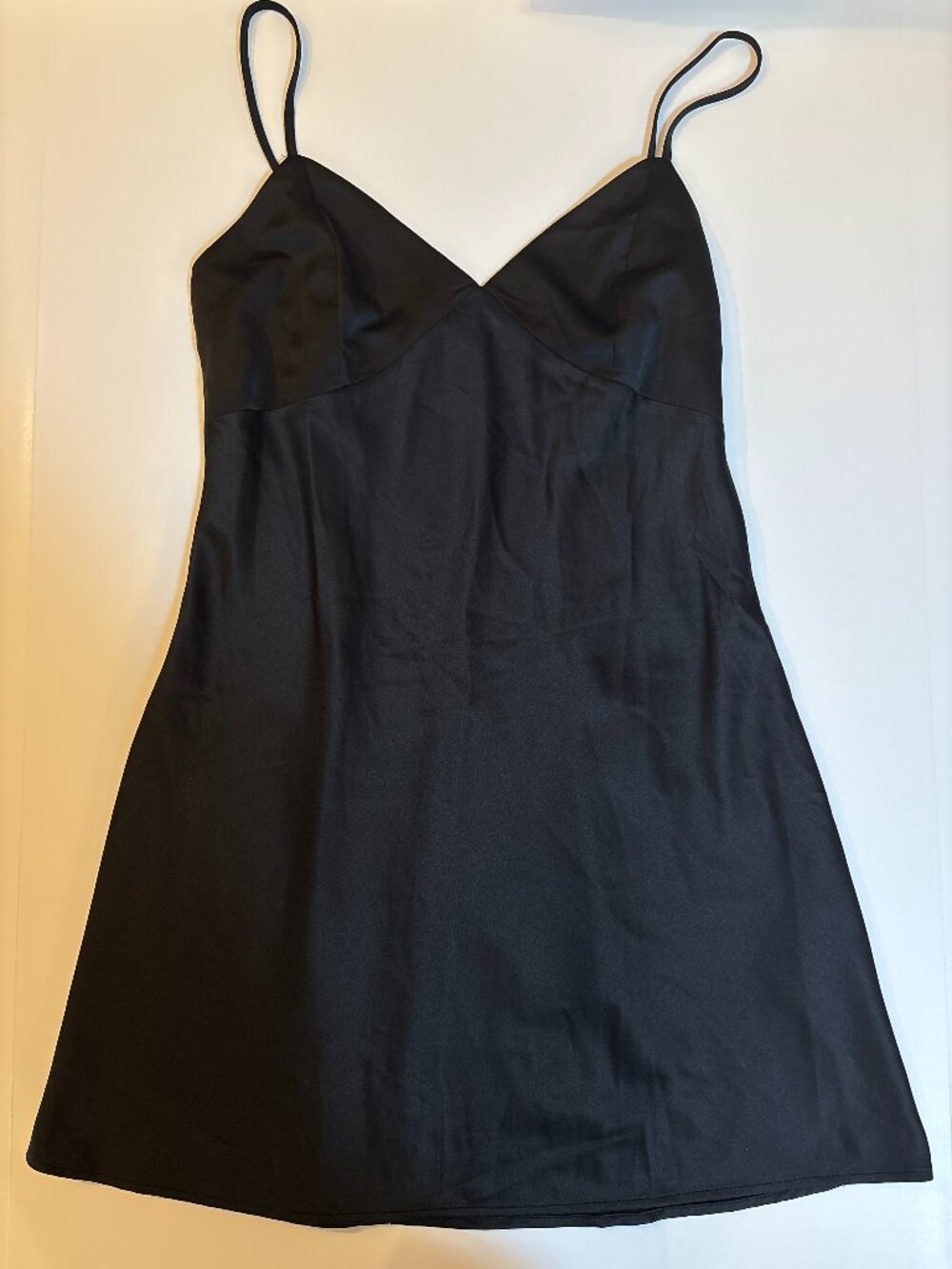 H&M Black Satin Slip dress adjustable straps size M